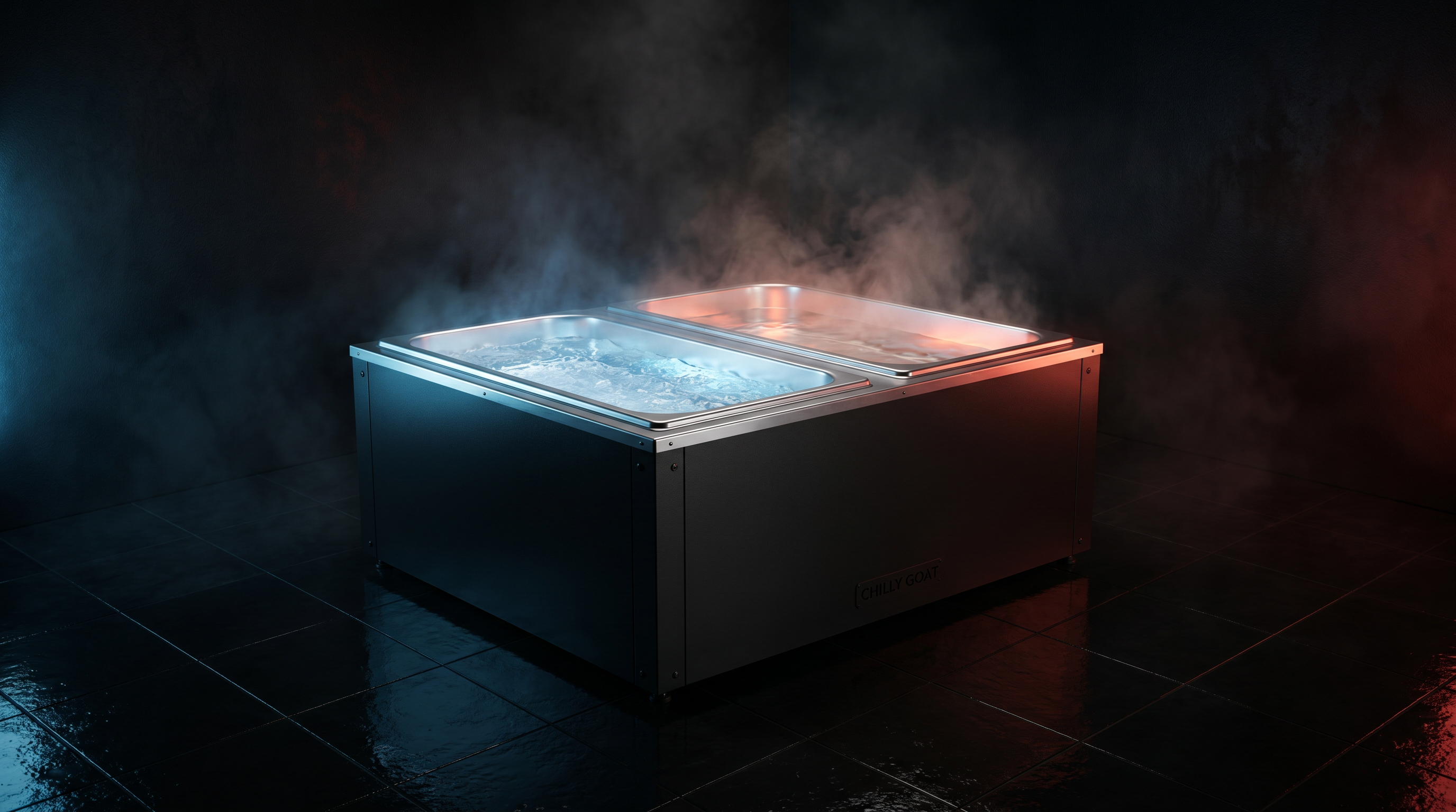 Dual cold-plunge and hot-tub contrast system